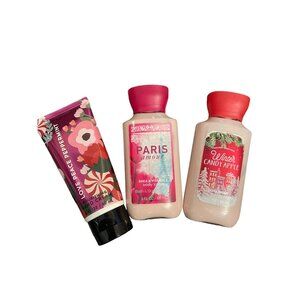 Lot of 3 Bath & Body Work Items Hand Cream Lotion Peppermint Candy Apple Paris N